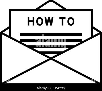 Envelope and letter sign with word how to as the headline Stock Vector