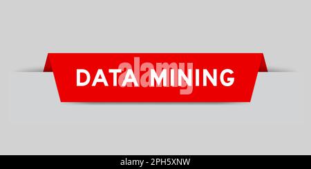 Red color inserted label with word data mining on gray background Stock Vector
