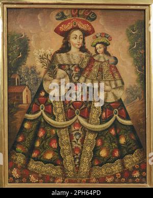 The Virgin of the Pilgrims and Child 18th century by Cuzco School Stock Photo