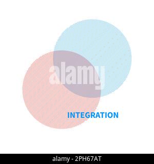 Integration, interaction sign. Business concept. Interact logo, minimal business icon. Abstract shapes Stock Vector