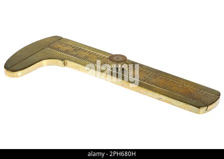 brass caliper isolated on white background Stock Photo