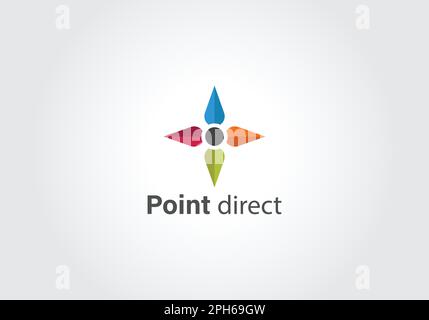 abstract point direct vector logo design template Stock Vector