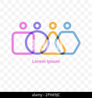 Networking, relationships, friendship logo. Interaction, team concept. Group, teamwork icon Stock Vector