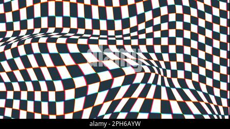 Checkered pattern, chess squares, glitch background. Digital error, interference, noise Stock Vector