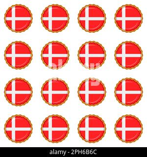 Pattern cookie with flag country Denmark in tasty biscuit, pattern cookie consist of flag country Denmark on natural biscuit, fresh biscuit cookie wit Stock Vector