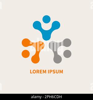 Community logo, unity icon. People in group, teamwork concept, networking logotype Stock Vector