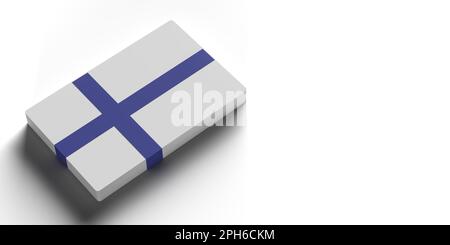 Finland Flag banner background with copy space and clipping path. 3D rendered illustration concept. Country pride symbol. Horizontal composition. Stock Photo