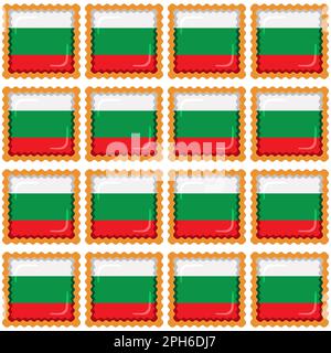 Pattern cookie with flag country Bulgaria in tasty biscuit, pattern cookie consist of flag country Bulgaria on natural biscuit, fresh biscuit cookie w Stock Vector