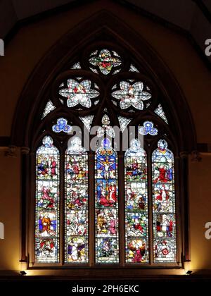 Stained glass window of the chapel of Balliol college, Oxford University Stock Photo