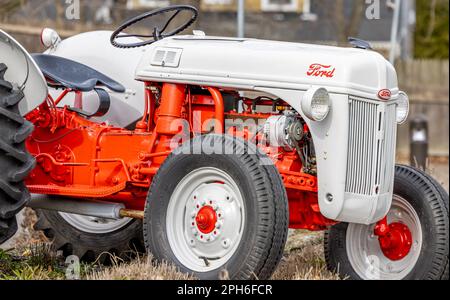 Detail image of a restored antique ford farm tractor Stock Photo