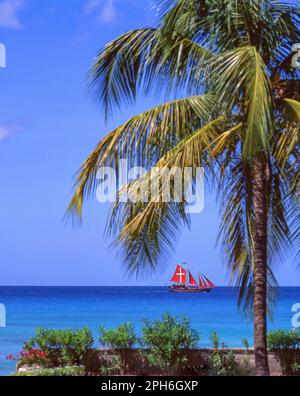 Jolly Roger Pirate Ship cruise, Barbados, Lesser Antilles, Caribbean Stock Photo