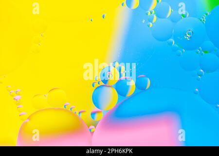 Bright abstract, multicolored background with oil circles Stock Photo
