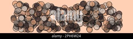Circle shadows generative art background art illustration Stock Vector