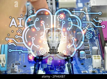 concept technology development artificial intelligence Stock Photo