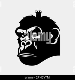 Angry gorilla symbol silhouette vector design isolated Stock Vector