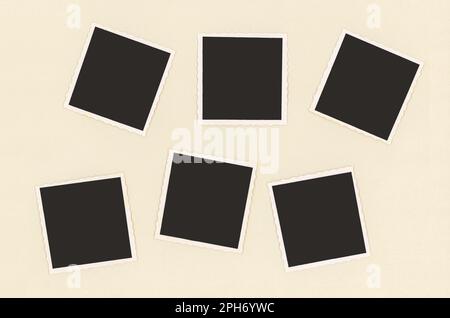 Retro realistic blank serrated photo border with shadow effect Stock Photo