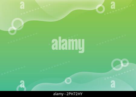 Vector illustration of green gradation background with waves and circles frame. Stock Vector