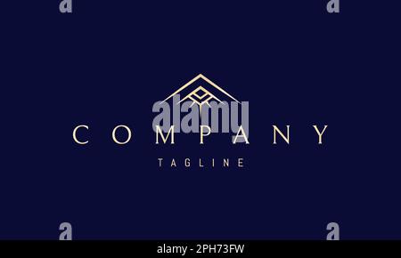 Vector golden logo on which the abstract image of the mountain in which the shining all seeing eye. Stock Vector