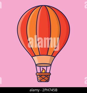 Hot Air Balloon Vector, Colorful Air Balloon Illustration, Cartoon Air Balloon Clipart Flat Vector Stock Vector