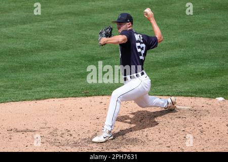 Detroit Tigers pitcher Brendan White (52) pitches against the New York  Yankees during the eighth inning of a baseball game Tuesday, Sept. 5, 2023,  in New York. (AP Photo/Adam Hunger Stock Photo - Alamy