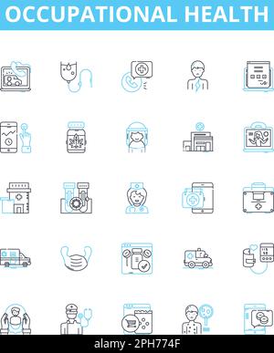 Occupational health vector line icons set. Occupational, Health, Safety ...