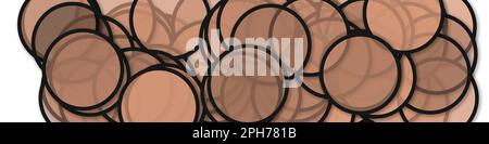Circle shadows generative art background art illustration Stock Vector