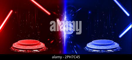 Hi-tech versus banner with futuristic stages - holograms. VS template Stock Vector