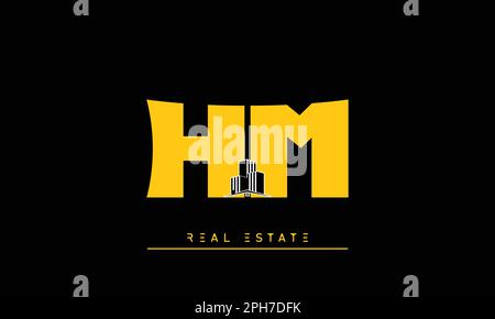 Real Estate letters Initials Monogram logo HM , MH Stock Vector