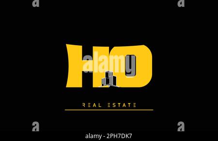 Real Estate letters Initials Monogram logo HO , OH Stock Vector