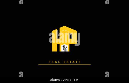 Real Estate letters Initials Monogram logo HP , PH Stock Vector