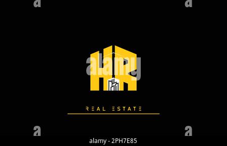 Real Estate letters Initials Monogram logo HR , RH Stock Vector