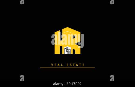 Real Estate letters Initials Monogram logo HR , RH Stock Vector
