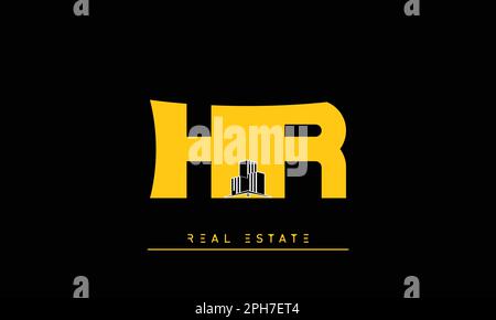 Real Estate letters Initials Monogram logo HR , RH Stock Vector