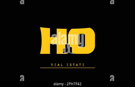 Real Estate letters Initials Monogram logo HO , OH Stock Vector