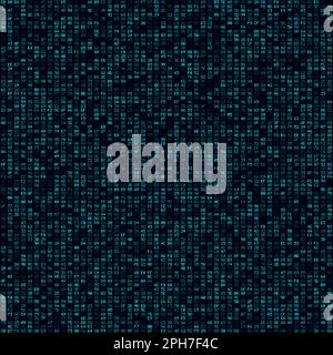 Futuristic tech background. Cyan filled hexadecimal pairs background. Big sized seamless pattern. Astonishing vector illustration. Stock Vector