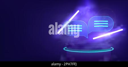 Two dialogue bubbles in futuristic glassmorphism style Stock Vector