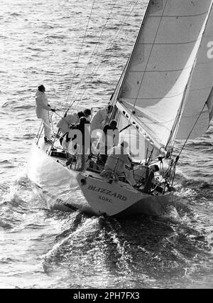 AJAXNETPHOTO. 16TH JUNE, 1979. CHANNEL, ENGLAND. - ROUND THE ISLAND RACE - BLIZZARD BRITISH ADMIRAL'S CUP CONTENDER.  PHOTO:JONATHAN EASTLAND/AJAX REF:MX340 220605 105 Stock Photo