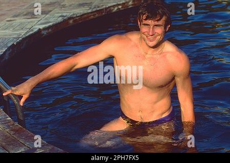 Sergey Bubka (URS) during a photo shoot for Nike International Athletics in Barcelona, Spain 1991 Stock Photo