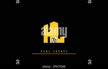 Real Estate letters Initials Monogram logo HL , LH Stock Vector