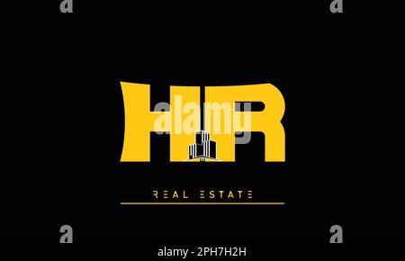 Real Estate letters Initials Monogram logo HR , RH Stock Vector