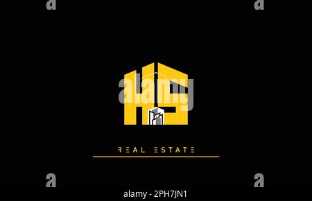 Real Estate letters Initials Monogram logo HS , SH Stock Vector