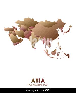 Asia map. Actual low poly style continent map. Exotic vector ...