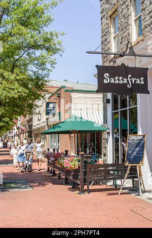 Portsmouth Virginia,Colonial history,High Street,historic preservation,preserve,shopping shopper shoppers shop shops market markets marketplace buying Stock Photo