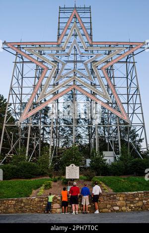 Virginia Appalachian Mountains Southern Appalachia Roanoke Mill Mountain,Roanoke Star world's largest manmade star family looks looking, Stock Photo