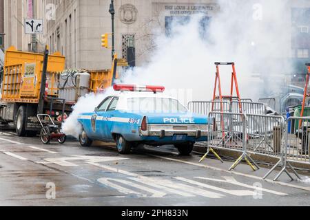 New York, USA. 25th Mar, 2023. View of the set of the movie The Joker 2 in Gothan City in New York City in the United States. (Photo: Vanessa Carvalho) Credit: Brazil Photo Press/Alamy Live News Credit: Brazil Photo Press/Alamy Live News Stock Photo