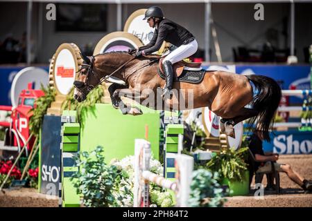 Amy Millar from Canada competes at a Major League Show Jumping event at ...