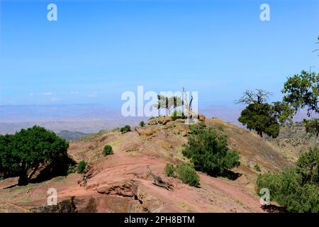 A view of the mountains around. Lalibela, Ethiopia. Stock Photo