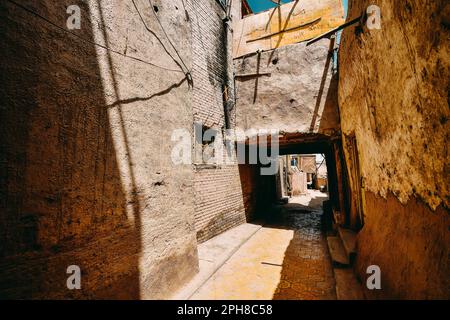 The Folk Houses on Hathpace in Kashgar, Xinjiang are very precious historical and cultural assets. Stock Photo