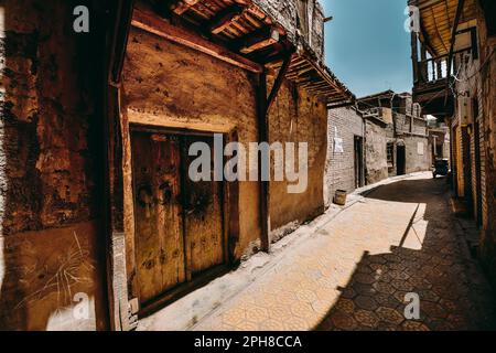 The Folk Houses on Hathpace in Kashgar, Xinjiang are very precious historical and cultural assets. Stock Photo