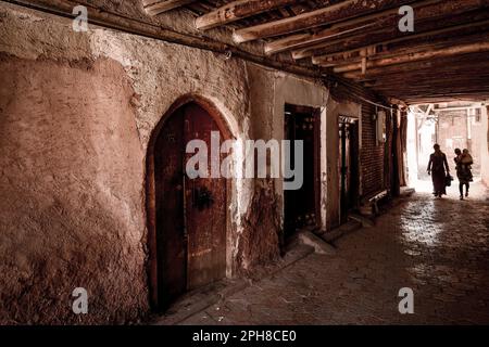 The Folk Houses on Hathpace in Kashgar, Xinjiang are very precious historical and cultural assets. Stock Photo